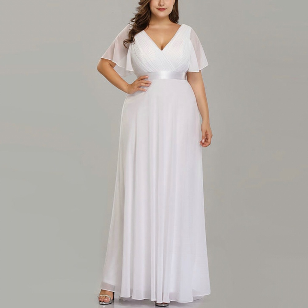 🔆Goddess Simple Pleated🔆 Maxi Dress Plus Size - Picture 4 of 5